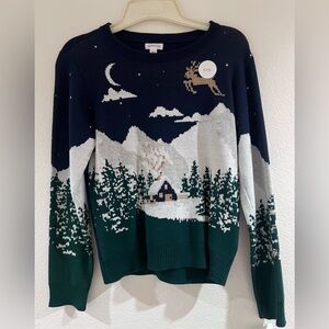 Cozy Winter Scene Long Sleeve Tee